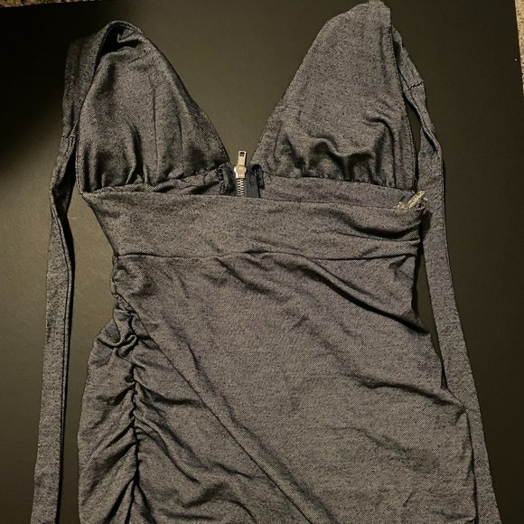 Women's Stretchy Denim Dress Mini Dress Blue Sleeveless - Picture 5 of 9